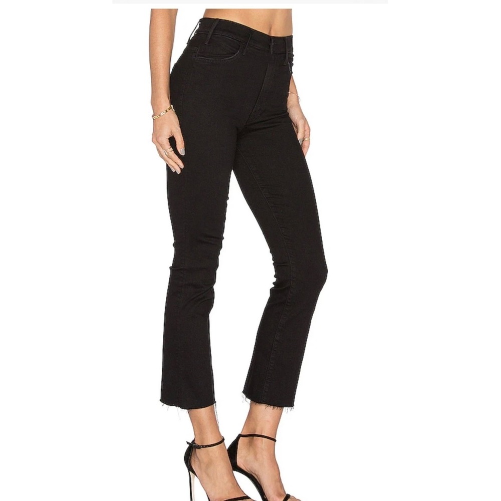 MOTHER The Hustler Ankle Fray Jeans Not Guilty Black Wash Size 32 New with Tag!‎